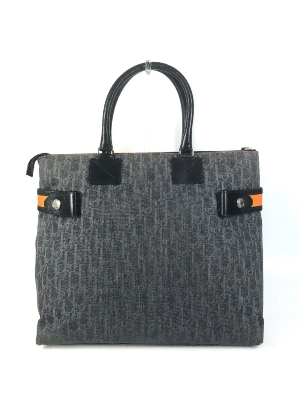Dior Handbag Trotter Logo Denim Leather Blue